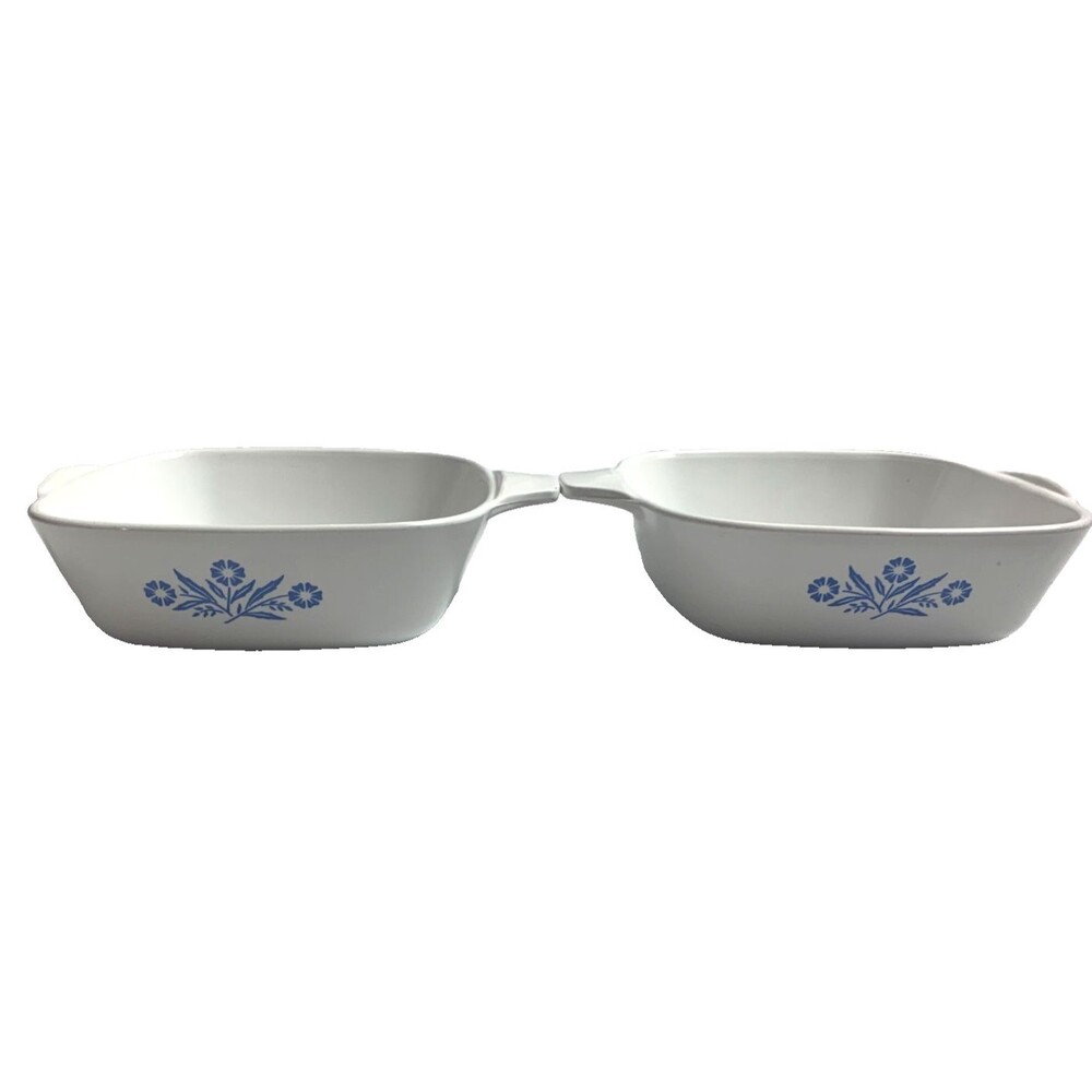 Corning Ware Petite Casserole Dish Blue Cornflower P-41-B Vintage 12 oz Lot of 2